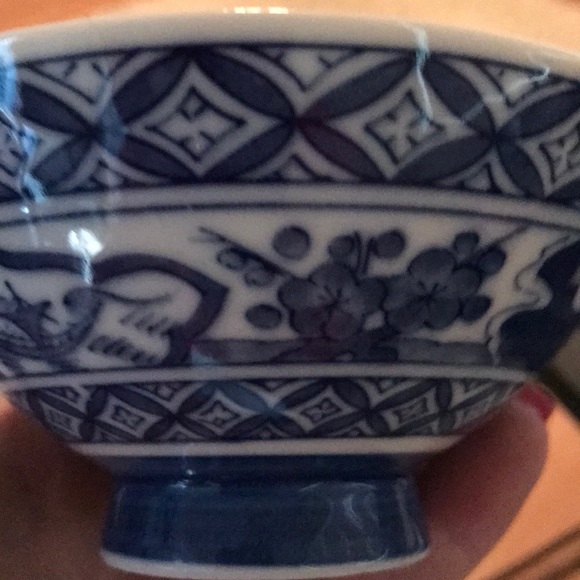Ceramic oriental bowl set - Picture 2 of 5
